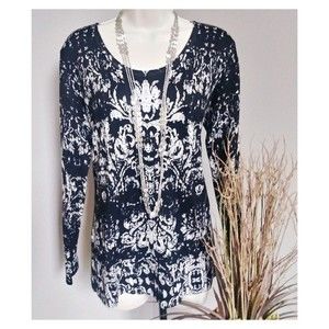 Style &‎ Co Beautiful Pattern Long Sleeve Top